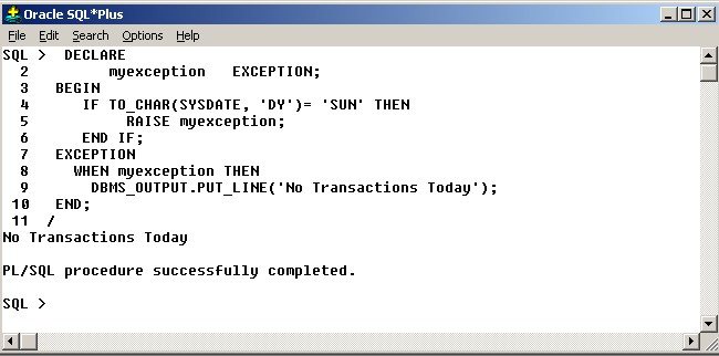 Oracle 9i Exception Handling  IT Training and Consulting – Exforsys